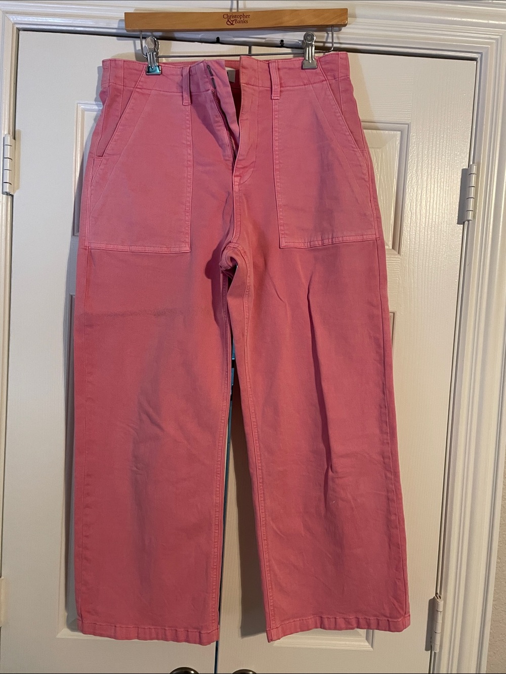 pistola Pink Wide-Leg Patch Pocket Jeans